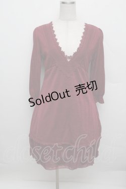 画像1: axes femme / 裾チュールチュニック  赤 S-25-12-23-021-AX-TO-HR-ZS