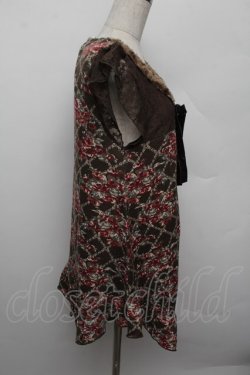 画像2: axes femme / 花柄アウタータンク  ブラウン S-25-12-23-023-AX-TO-HR-ZS