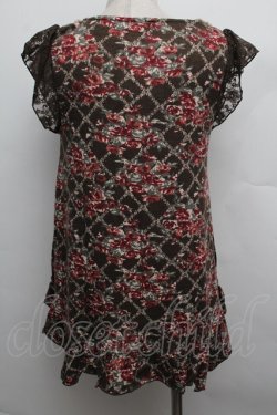 画像3: axes femme / 花柄アウタータンク  ブラウン S-25-12-23-023-AX-TO-HR-ZS