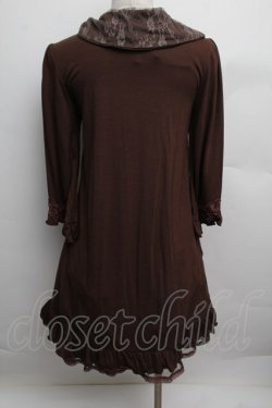 画像3: axes femme / 2wayタートルカットソーワンピ  ブラウン S-25-12-23-024-AX-OP-HR-ZS