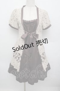 axes femme / レースレイヤードワンピース  ブラウン S-25-12-23-026-AX-OP-HR-ZS