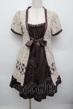 画像1: axes femme / レースレイヤードワンピース  ブラウン S-25-12-23-026-AX-OP-HR-ZS