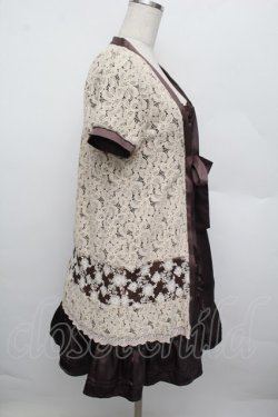 画像2: axes femme / レースレイヤードワンピース  ブラウン S-25-12-23-026-AX-OP-HR-ZS