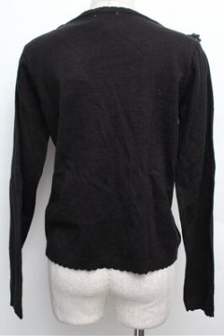 画像2: axes femme / パール使いニットカーディガン  黒 S-25-12-24-036-AX-TO-HR-ZS