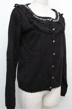 画像3: axes femme / パール使いニットカーディガン  黒 S-25-12-24-036-AX-TO-HR-ZS