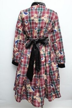 画像2: axes femme kawaii / ロイヤルベアーズ柄ワンピース  赤 S-25-12-24-046-AX-OP-AS-ZS