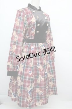 画像3: axes femme Kawaii / ロイヤルベアーズ柄ワンピース  赤 S-25-12-24-046-AX-OP-AS-ZS