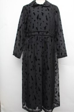 画像1: Jane Marple / Queen Aliceリボントリムドレス  黒 S-25-12-24-049-JM-OP-HR-ZS