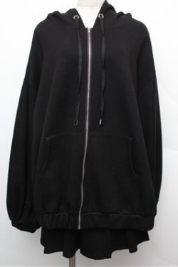 画像1: Bubbles / ルーズパーカープリーツセットアップ  黒 S-25-12-24-051-CA-OP-AS-ZS