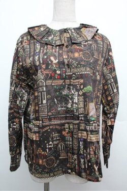 画像3: Jane Marple / Grimm stained glassシャツ  黒 S-25-12-24-053-JM-TO-HR-ZS