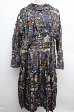 画像1: Jane Marple / Grimm stained glassピューリタンドレス  黒 S-25-12-24-054-JM-OP-HR-ZS