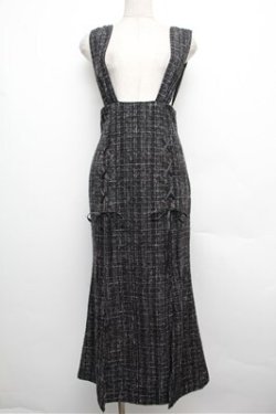 画像1: axes femme POETIQUE / サス付ツイードマーメイドスカート  黒 S-25-12-24-055-AX-SK-HR-ZS