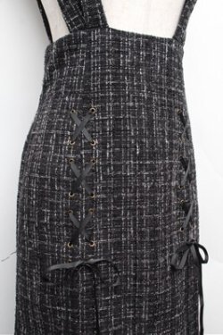 画像3: axes femme POETIQUE / サス付ツイードマーメイドスカート  黒 S-25-12-24-055-AX-SK-HR-ZS