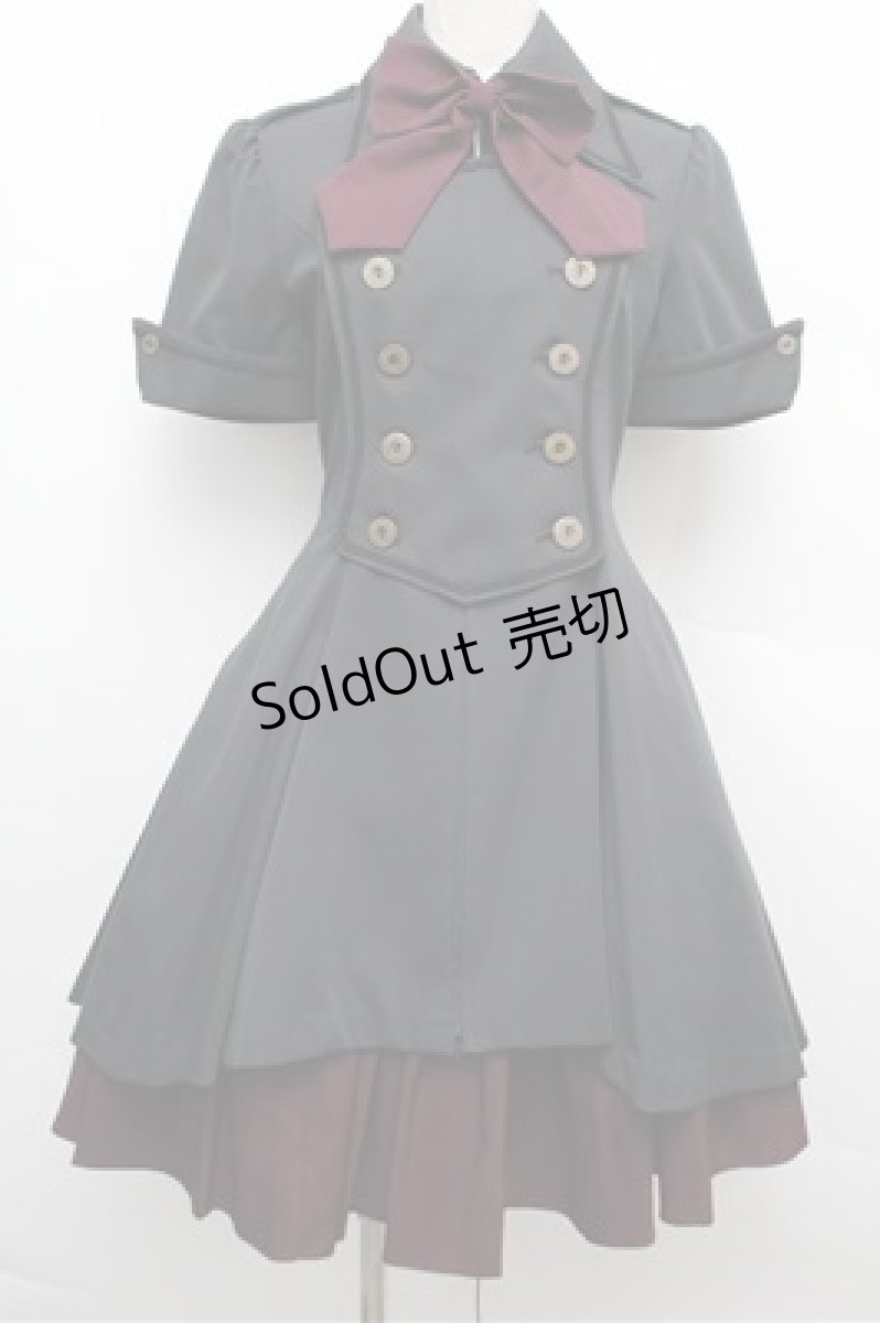 画像1: ATELIER BOZ //メイファススカート付ジャケットワンピース  黒×ワイン S-25-12-24-056-EL-OP-TK-ZS (1)