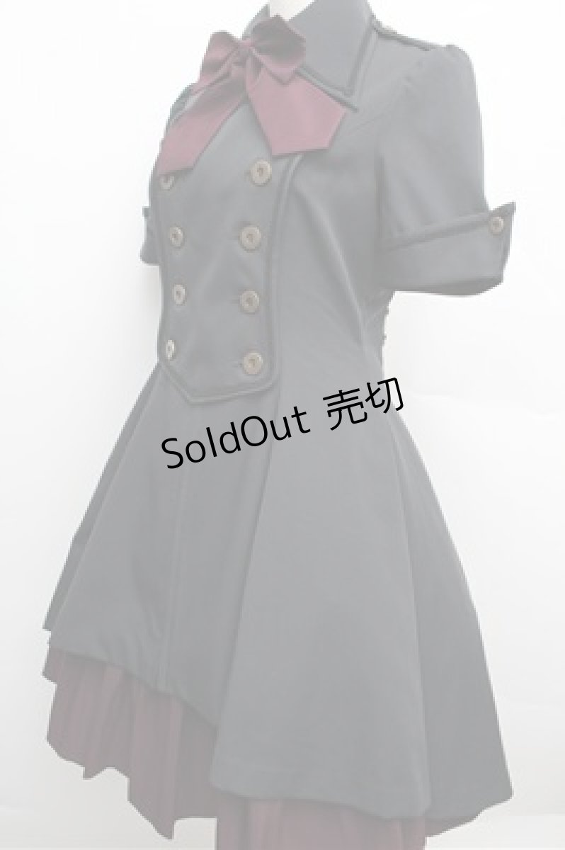 画像5: ATELIER BOZ //メイファススカート付ジャケットワンピース  黒×ワイン S-25-12-24-056-EL-OP-TK-ZS (5)