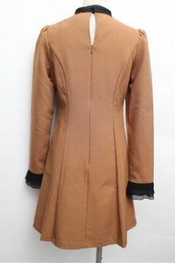 画像2: EATME / プリーツフリルバイカラータイトワンピース S ブラウン S-25-12-24-057-LO-OP-TK-ZS