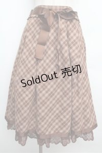 axes femme / タータンチェックスカート  茶 S-25-12-24-063-AX-SK-HR-ZS
