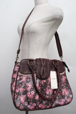 画像3: axes femme / ロマンティックローズボストン  ピンクｘブラウン S-25-12-24-017-AX-BG-HR-ZS