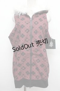 PUTUMAYO / にゃんころりコラボパーカー  ワインｘ黒 S-25-12-24-023-PT-TO-HR-ZS