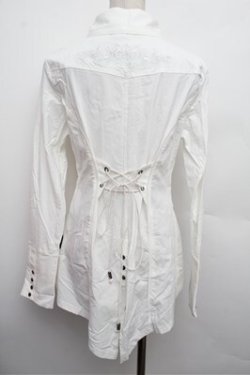 画像2: Ozz Croce / 刺繍イレヘムストラッチブラウス  白 S-25-12-24-025-OO-BL-HR-ZS