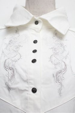 画像4: Ozz Croce / 刺繍イレヘムストラッチブラウス  白 S-25-12-24-025-OO-BL-HR-ZS