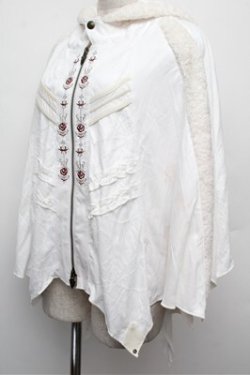 画像3: Ozz oneste / バラ刺繍フード付ポンチョ  オフ S-25-12-24-027-OO-TO-HR-ZS