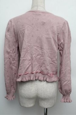 画像2: axes femme kawaii / Rosy Bearニットカーデ  ピンク S-25-12-24-029-AX-TO-HR-ZS