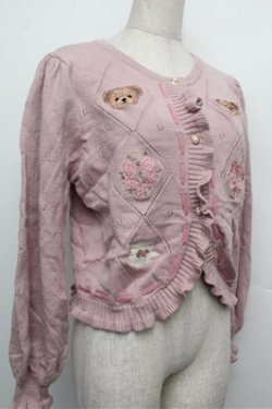 画像3: axes femme kawaii / Rosy Bearニットカーデ  ピンク S-25-12-24-029-AX-TO-HR-ZS