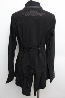 画像2: Ozz Croce / 刺繍イレヘムストラッチブラウス  黒 S-25-12-24-034-OO-BL-HR-ZS