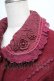 画像3: axes femme / モチーフ付レース襟ショートコート  ワイン S-25-12-25-032-AX-CO-TK-ZS (3)