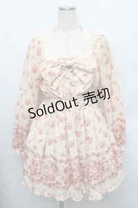 LIZ LISA / リボンブローチ付き花柄ワンピース 0 ベージュ S-25-12-25-034-LO-OP-TK-ZS