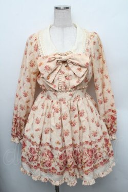 画像1: LIZ LISA / リボンブローチ付き花柄ワンピース 0 ベージュ S-25-12-25-034-LO-OP-TK-ZS