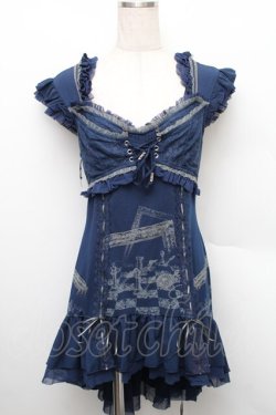 画像1: Ozz Croce / チェスプリントチュニック  紺 S-25-12-25-040-OO-TO-HR-ZS