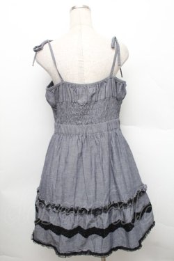 画像2: axes femme / レースフリルデニムキャミワンピース  ブルー S-25-12-25-043-AX-OP-TK-ZS