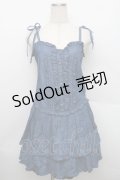 axes femme / ２段フリルデニムワンピース  ブルー S-25-12-25-045-AX-OP-TK-ZS