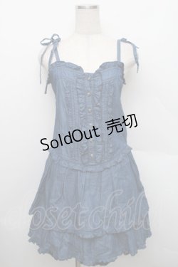 画像1: axes femme / ２段フリルデニムワンピース  ブルー S-25-12-25-045-AX-OP-TK-ZS