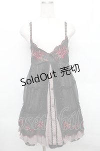 axes femme / カラー刺繍チュニック  ブラック S-25-12-25-046-AX-OP-TK-ZS