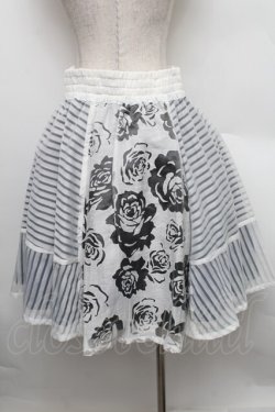 画像2: axes femme / カラー重ね透かしスカート  白ｘ黒 S-25-12-25-057-AX-SK-HR-ZS