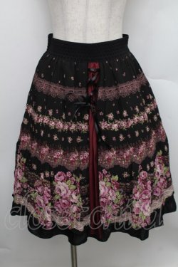 画像1: axes femme / 花柄パネル柄スカート  黒 S-25-12-25-058-AX-SK-HR-ZS