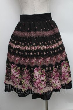 画像2: axes femme / 花柄パネル柄スカート  黒 S-25-12-25-058-AX-SK-HR-ZS