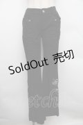 Ozz Croce / ドラゴン刺繍フレアパンツ  黒 S-25-12-25-062-OO-PA-HR-ZS