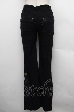 画像2: Ozz Croce / ドラゴン刺繍フレアパンツ  黒 S-25-12-25-062-OO-PA-HR-ZS