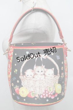 画像1: Franche Lippee / バスケットねこバッグ  黒 S-25-12-25-016-LO-BL-HR-ZS