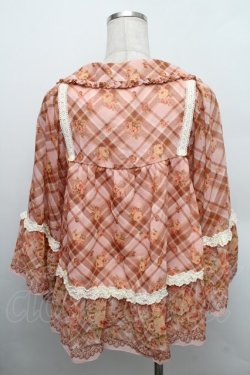 画像2: LIZ LISA / チェックローズ柄シフォンポンチョ 0 ピンク S-25-12-25-024-LO-JA-TK-ZS