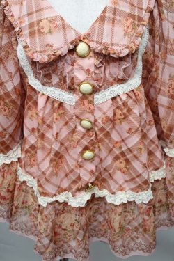 画像3: LIZ LISA / チェックローズ柄シフォンポンチョ 0 ピンク S-25-12-25-024-LO-JA-TK-ZS