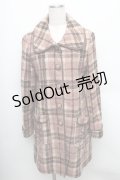 axes femme / ブロックチェックAラインコート  ピンク系 S-25-12-25-029-AX-CO-TK-ZS