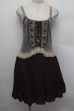 画像1: axes femme / 千鳥柄ビスチェ切替チュニ  ブラウン S-25-12-28-031-AX-OP-HR-ZS