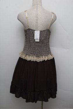 画像3: axes femme / 千鳥柄ビスチェ切替チュニ  ブラウン S-25-12-28-031-AX-OP-HR-ZS