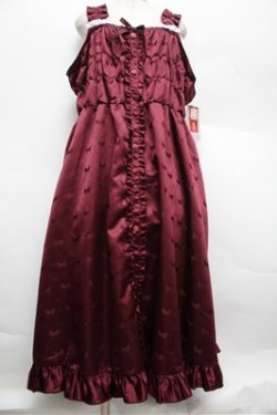 画像1: Cherirulu Chocola / TT*MINリボンジャンパースカート 5L ワイン S-25-12-28-033-LO-OP-HR-ZS