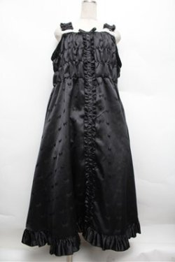 画像1: Cherirulu Chocola / TT*MINリボンジャンパースカート 5L 黒 S-25-12-28-034-LO-OP-HR-ZS